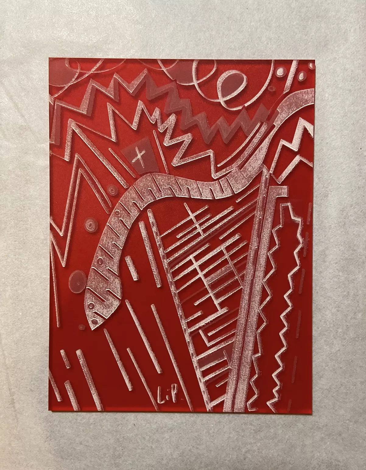 City Jazz 爵士城市，2022 Laser Cutting on PVC PVC 板激光切割 11X14.5cm
