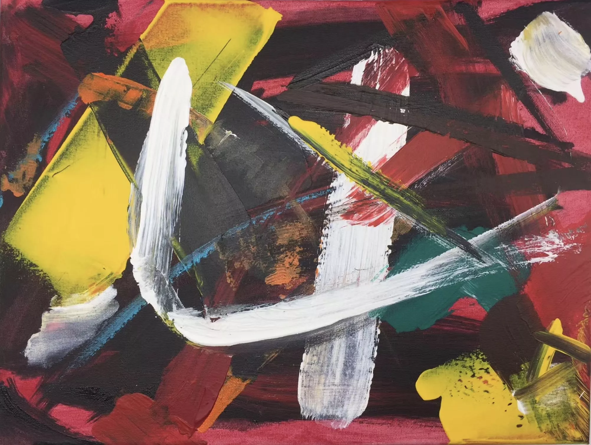 Characters tell- Fear 喜怒哀思悲恐惊系列之——恐 Acrylic on canvas丙烯 30X40cm 衍生品：丝巾