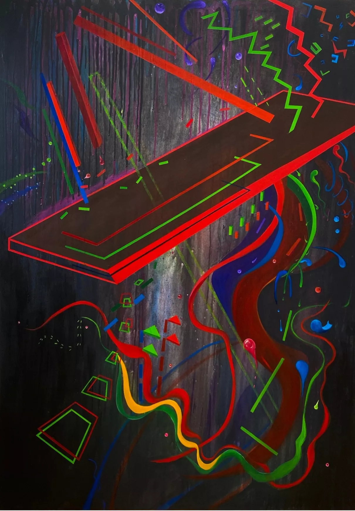All about love, Performance: Maurice Ravel - Miroirs No. 1, Noctuelles (Moths) 一切关于爱，演奏:拉威尔-镜子组曲一号，夜蛾 Acrylic and oil paint on canvas 丙烯、油画 120X168cm