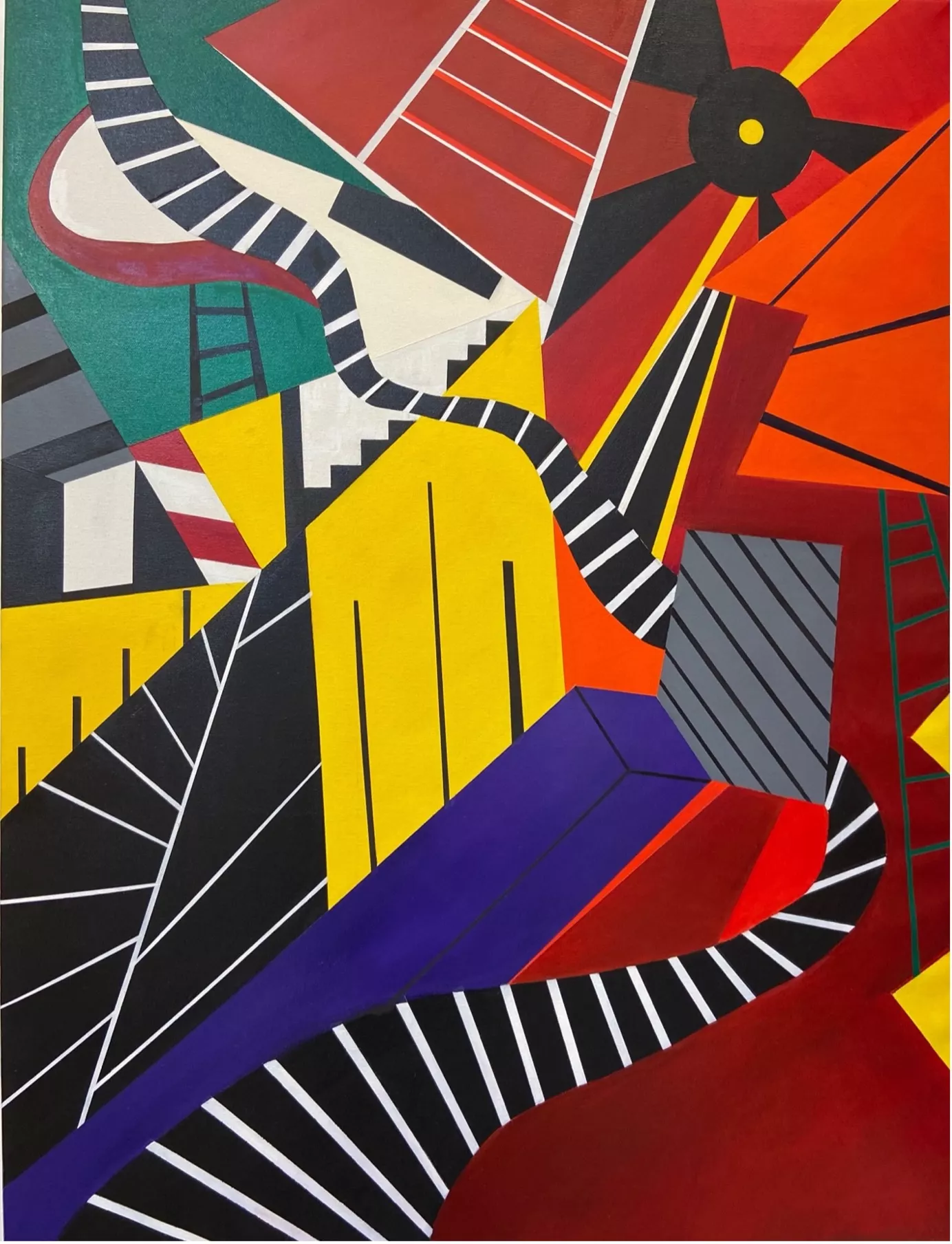 Hide and seek, in and out the Royal Festival Hall 捉迷藏，皇家节日大厅内外 oil on canvas 油画 69X91cm