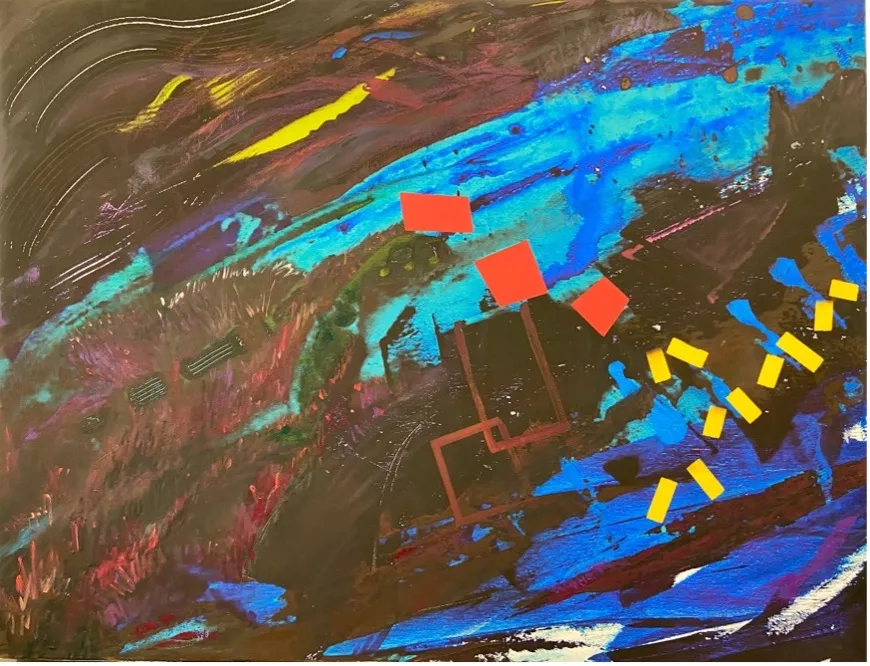 Bedrich Smetana - Vltava movement III 斯美塔那: 沃尔塔瓦河第三乐章 Mixed media on canvas 综合材料 86X67cm