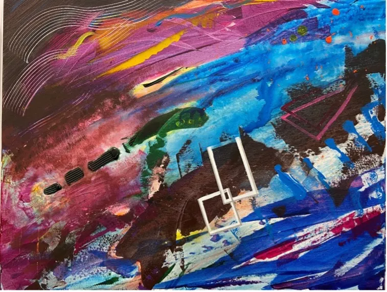 Bedrich Smetana - Vltava movement III 斯美塔那: 沃尔塔瓦河第三乐章 Mixed media on canvas 综合材料 86X67cm
