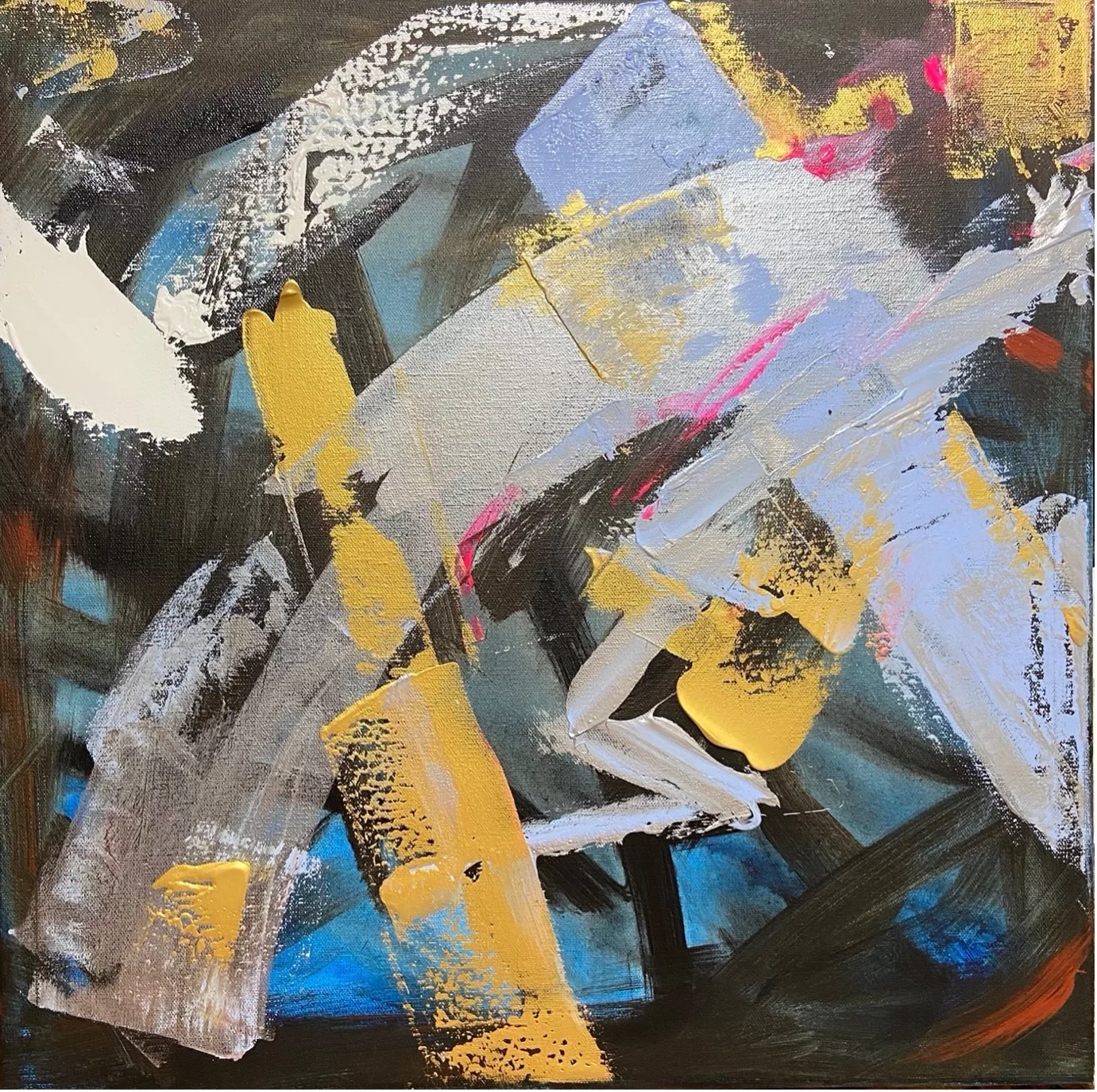 Characters tell- Surprise （gold/silver version） 喜怒哀思悲恐惊系列之——惊 (金银版) Acrylic on canvas丙烯