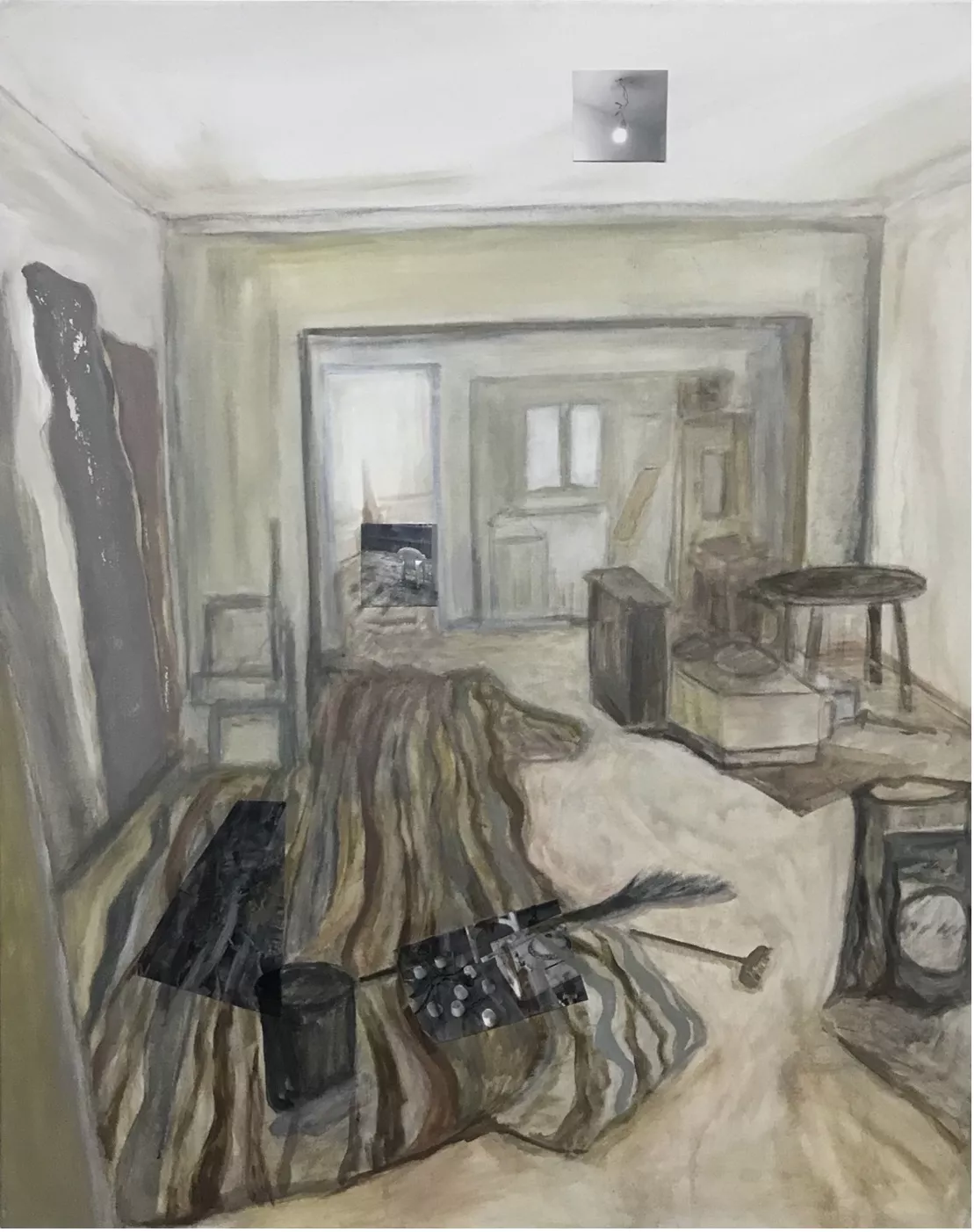 Memory of Roc Sun Art Space,  new studio renovation 《鹏阳艺术空间的回忆》2新店装修  Acrylic on canvas丙烯 80X100cm