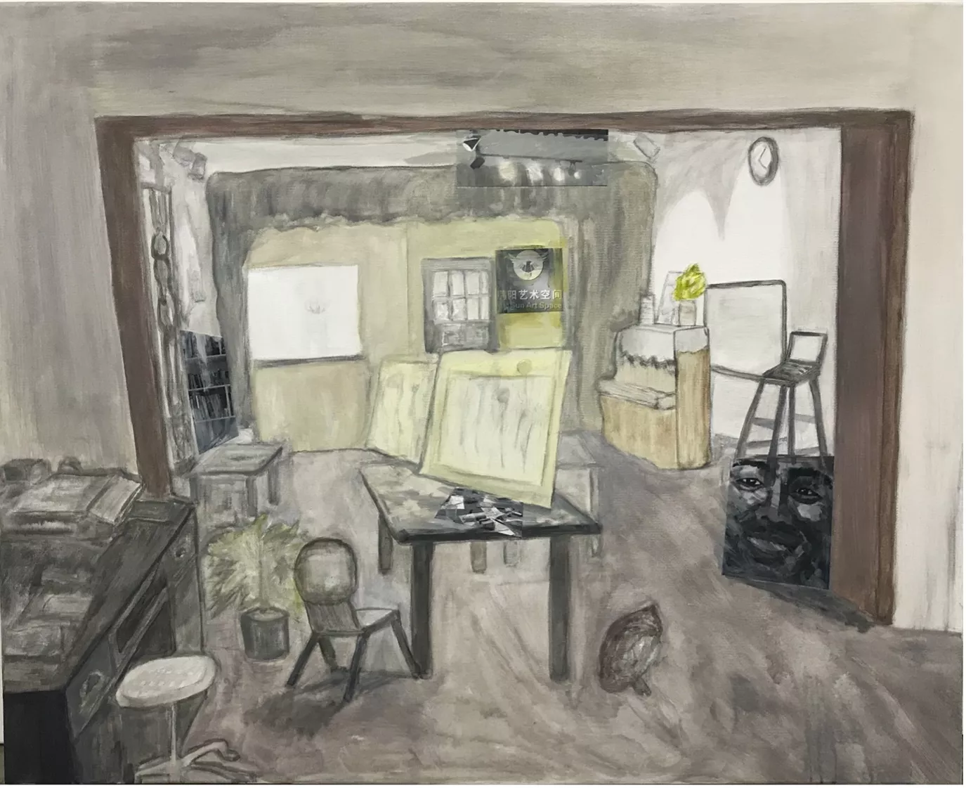 Memory of Roc Sun Art Space,  It’s opened 《鹏阳艺术空间的回忆》3开业啦 Acrylic on canvas丙烯 100X80cm