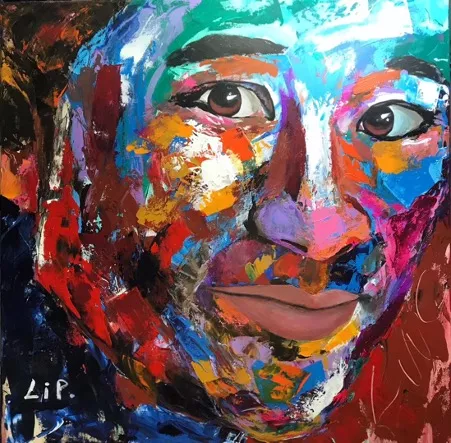 Taiwan dance prince- Li Weichun 台湾舞蹈王子李伟淳 Acrylic on canvas丙烯 120X120cm