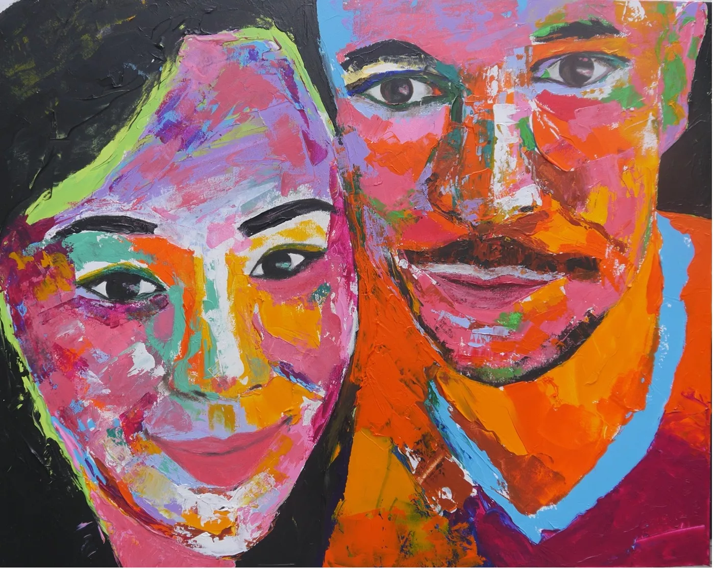 New couple 新婚夫妇 Acrylic on canvas丙烯 80X100cm